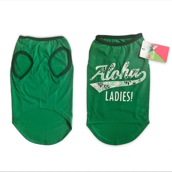 NWT Vibrant Life "Aloha Ladies" Dog Tank Top Green Floral Size Medium - Picture 7 of 9